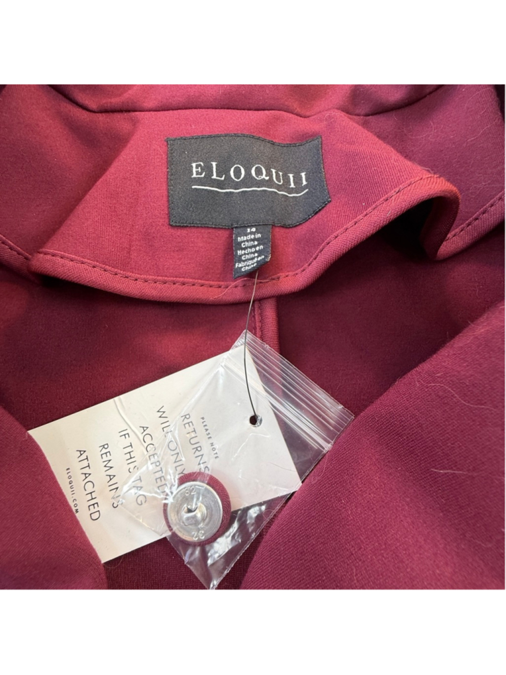 ELOQUII Size 14 Burgundy Skirt Suit Set Blazer Pencil Skirt Career Wear NWT - Picture 4 of 10